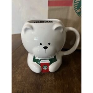 Starbucks 2025 Mug Ceramic Christmas Bearista Bear White 12oz HOLIDAY